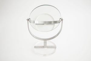 Chrome & Lucite Oval Mirror