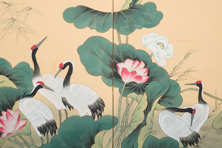 Hand Painted Folding Screen