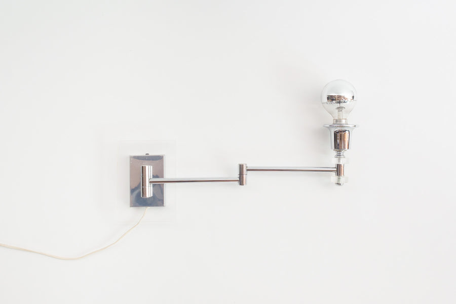 Lucite Swing Arm Sconce