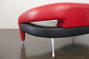 Postmodern Italian Leather Sofa