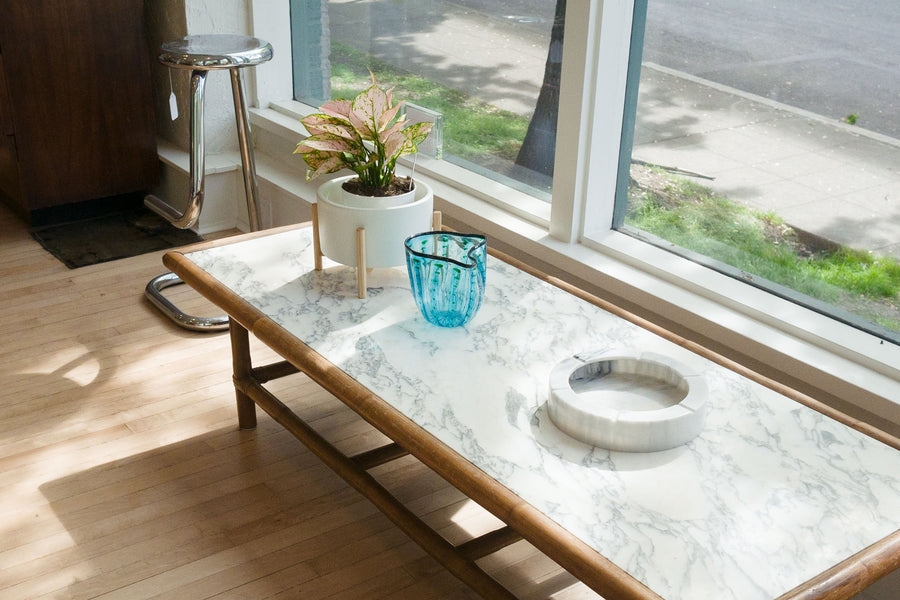 Bamboo and Marble Coffee Table
