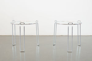 Pair of Chrome Side Tables
