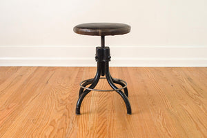 Waxed Leather Drafting Stool