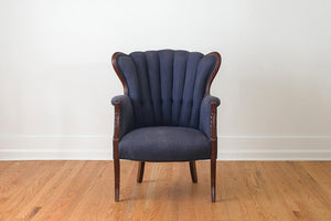 Silk Channel Back Wing Chair