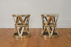 Vintage Brass Side Tables