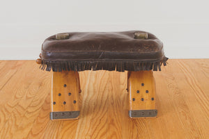 Vintage Leather Saddle Stool