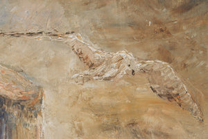 Vintage Seagull Oil Painting