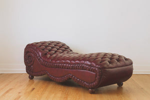 Leather Chesterfield Chaise