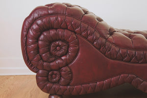 Leather Chesterfield Chaise