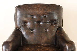 Leather Club Chair & Ottoman