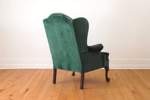 Emerald Velvet Wing Chair