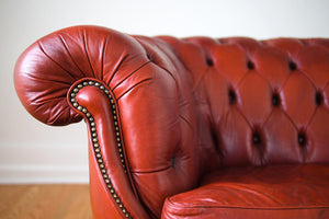 Red Leather Chesterfield
