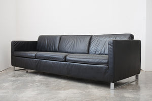 Minimalist Black Leather Sofa