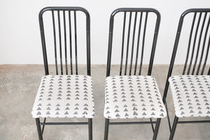 Metal Mud Cloth Dining Chairs