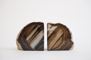 Brown Agate Bookends