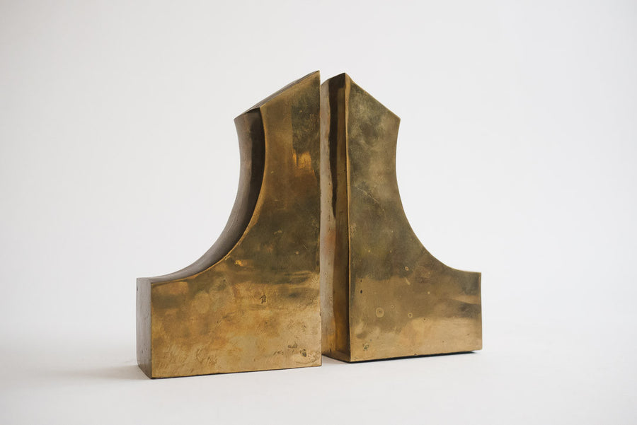 Geometric Brass Bookends