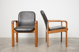 Pair Danish Leather Chairs