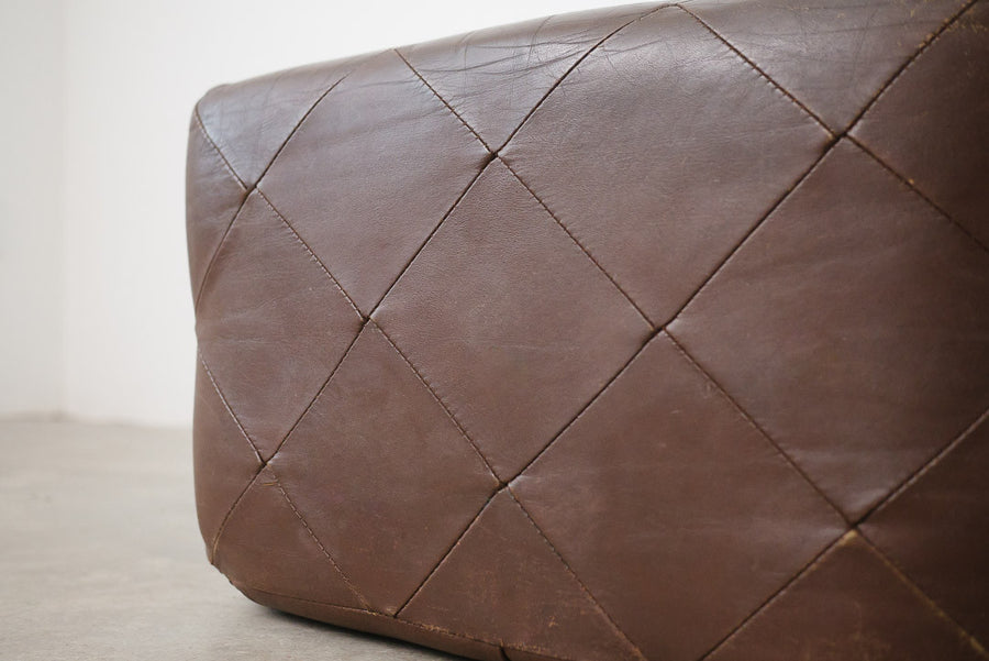 Leather Woven Ottoman