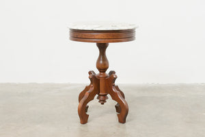 Marble Pedestal Side Table
