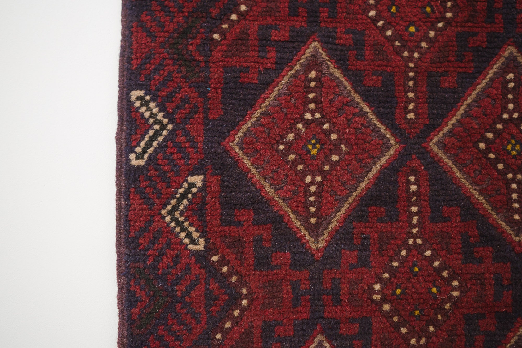 Sold at Auction: Hand Knotted Afghan Rug 2.5x4.5 ft #4686