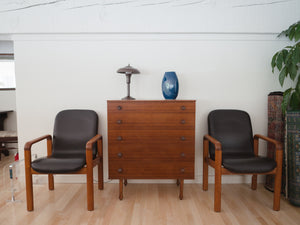 Pair Danish Leather Chairs
