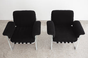 Lucite & Velvet Argenta Chairs