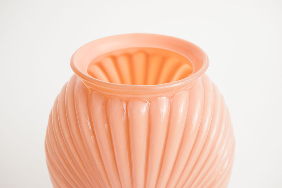 Ribbed Deco Glass Vase