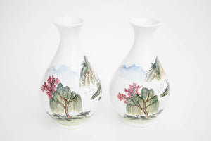 Pair Vintage Landscape Vases