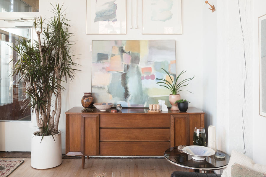 Mid Century 9 Drawer Walnut Dresser