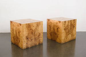 Burlwood Cube Side Tables