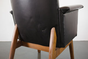 Pair Leather and Mud Cloth Chairs