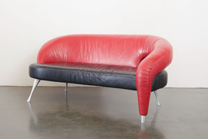 Postmodern Italian Leather Sofa