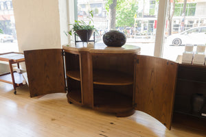 Burl and Travertine Cabinet