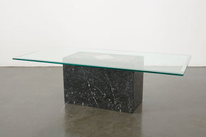 Marble Inlay Pedestal Coffee Table