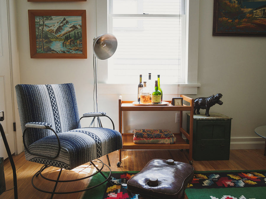 Green Painted Storage Table