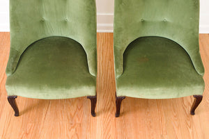 Pair of Green Slipper Chairs
