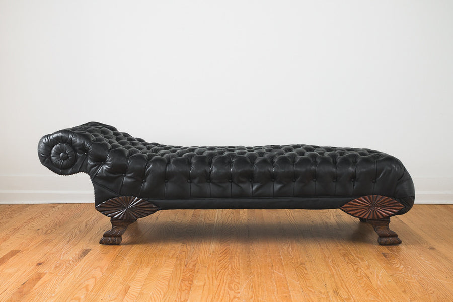 Leather Chesterfield Chaise