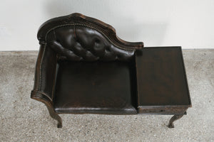 Shipping \\ Leather Entry Bench