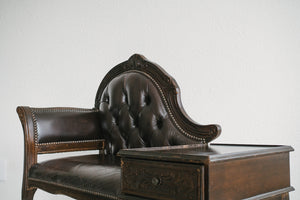 Shipping \\ Leather Entry Bench