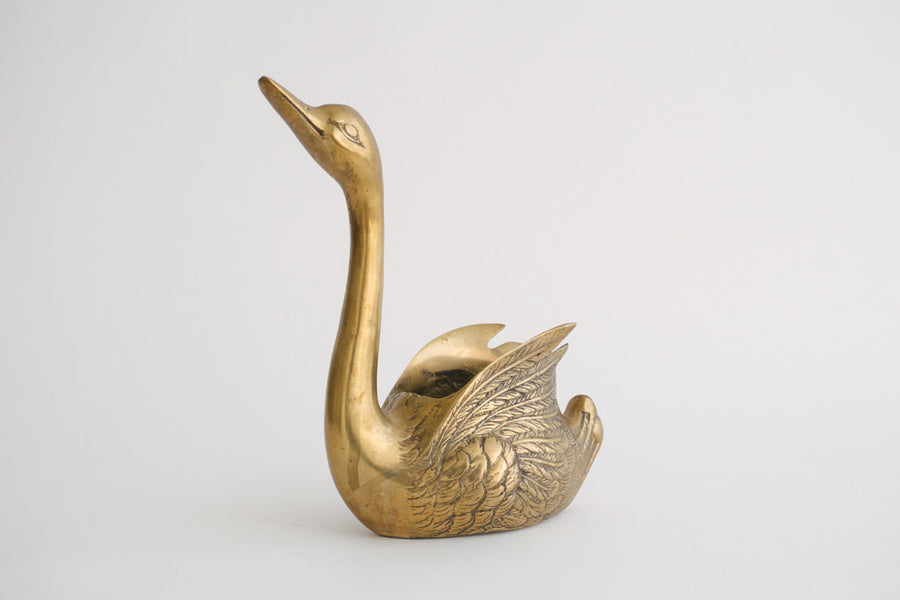 Brass Swan Planter