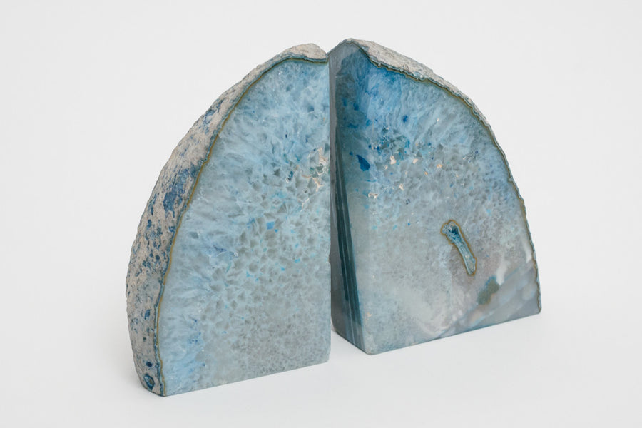 Blue Stone Bookends