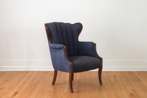 Silk Channel Back Wing Chair