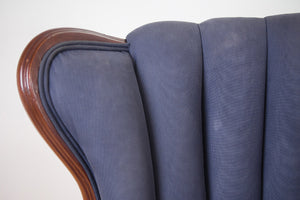 Silk Channel Back Wing Chair