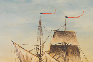 MCM Nautical Oil Painting