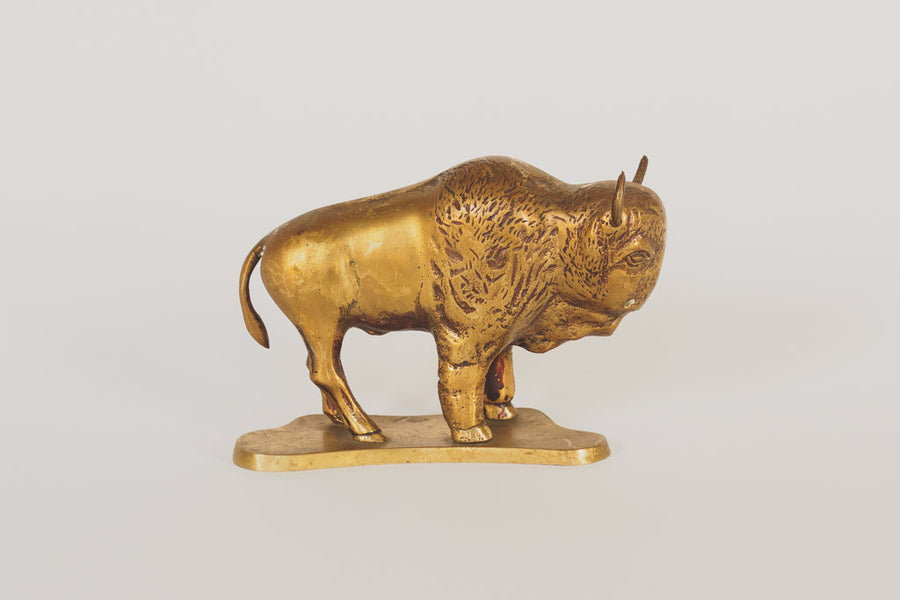 Vintage Brass Bison