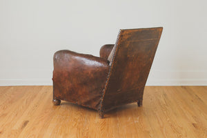 Antique French Leather Chair