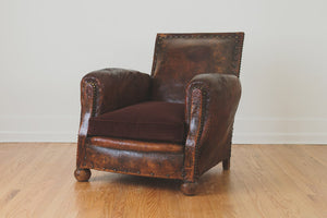 Antique French Leather Chair