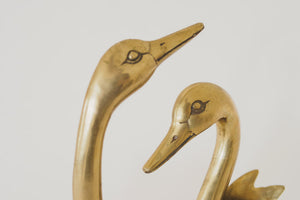 Vintage Brass Swan Planters