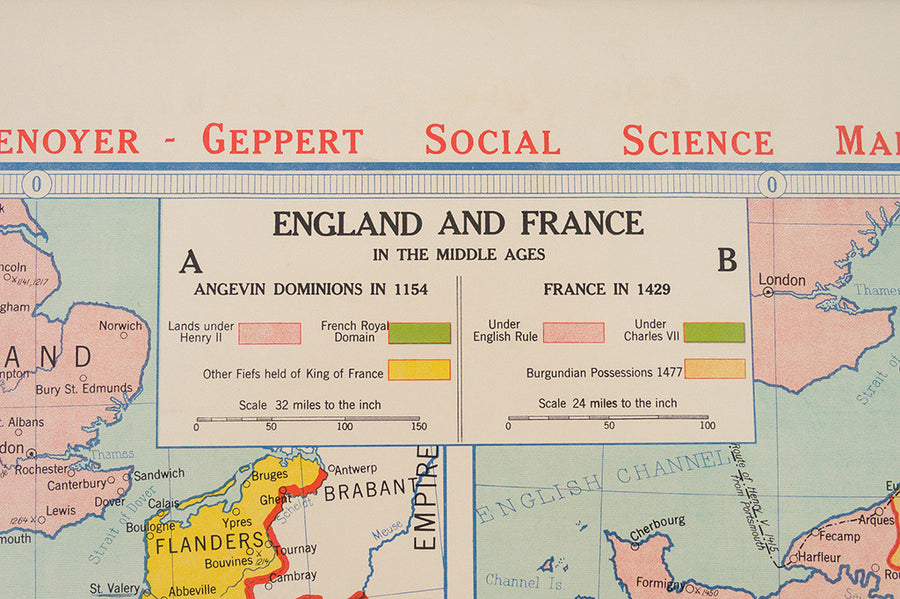 Vintage Map England & France