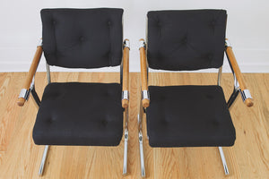 MCM Chrome & Wood Chairs